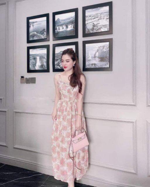 Đầm nữ maxi 2 dây hoa thêu