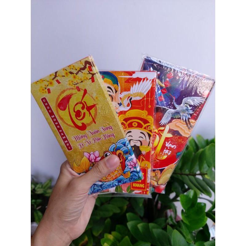 Combo 5 xấp ( 50 cái ) bao lì xì chúc tết,mừng tuổi 2021