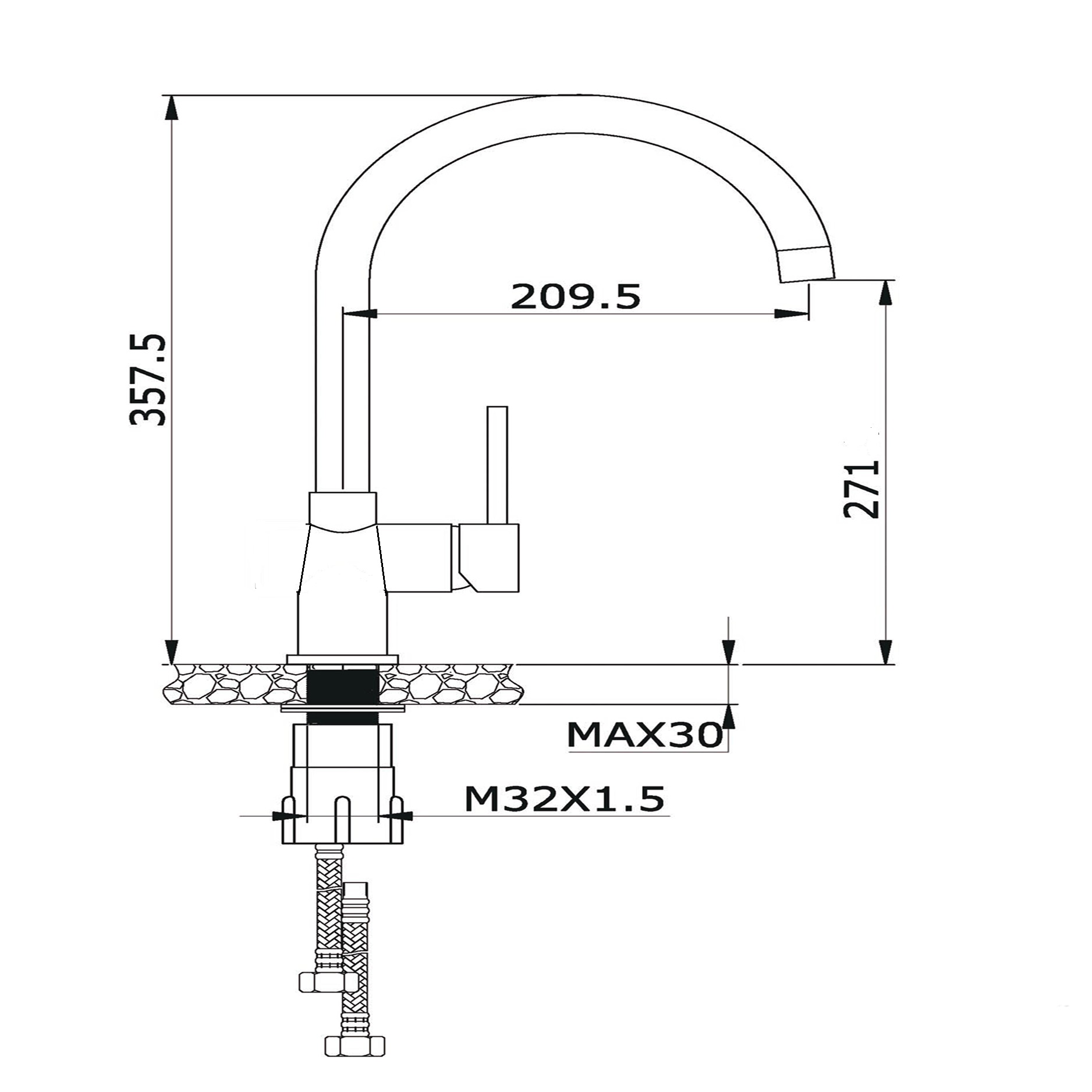 Vòi rửa bát, rửa chén nóng lạnh RANOX RN2288