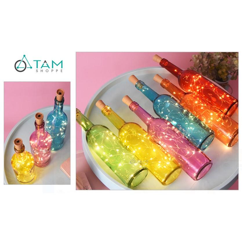 Dây đèn đom đóm nút chai 2m màu vàng ấm