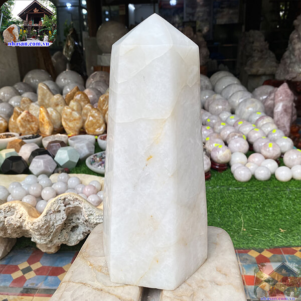 Trụ lục giác đá thạch anh trắng cho mệnh thủy-6.8kg -T619