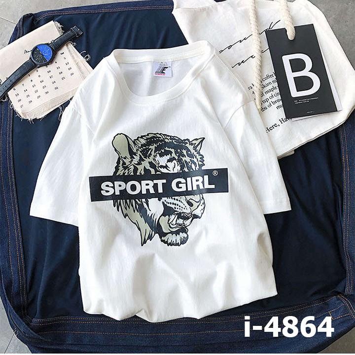 Áo Thun Tay Lỡ In Hình Cọp Sport Girl