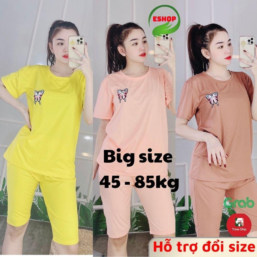 Bộ đồ ngủ nữ bướm quần lửng mặc nhà thun cotton cao cấp ESHOP DB17 Đồ bộ nữ đồ bộ mặc nhà thể thao bigsize đẹp dễ thương