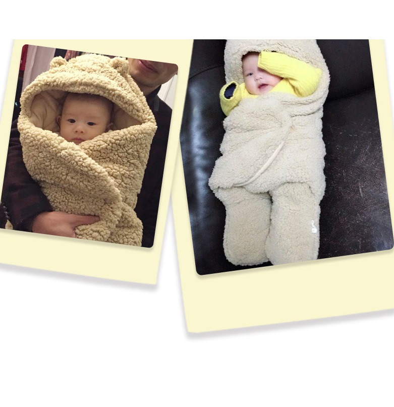 Chăn Quấn Ủ Kén Lông Cừu Baby Blanket Hình Thú Cao Cấp Cho Bé Yêu