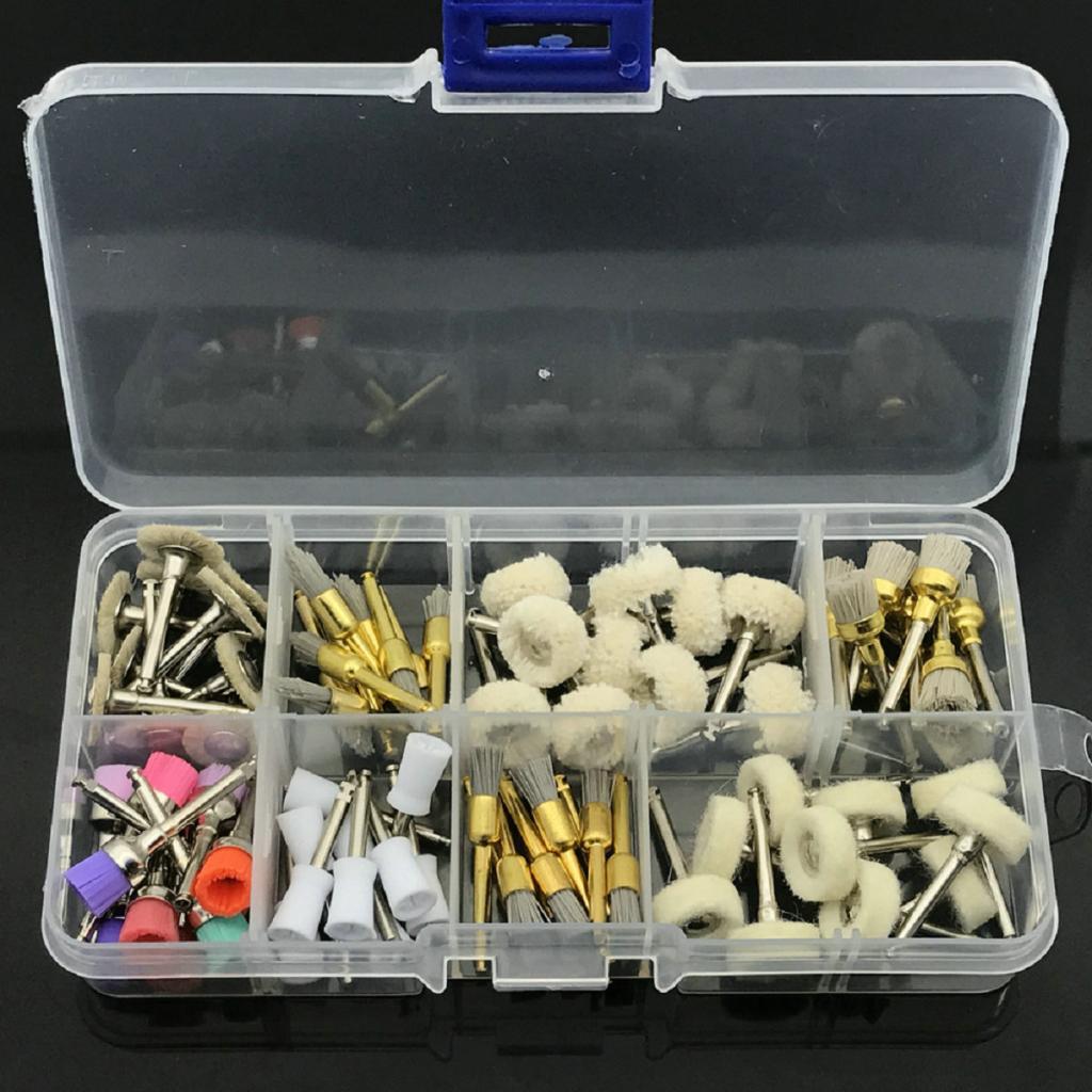 Bulk Lot of 80 Pieces Disposable 2.35mm Oral Prophy Polishing Brush Cup Alumina Nylon Cotton Polisher Wheel Kit