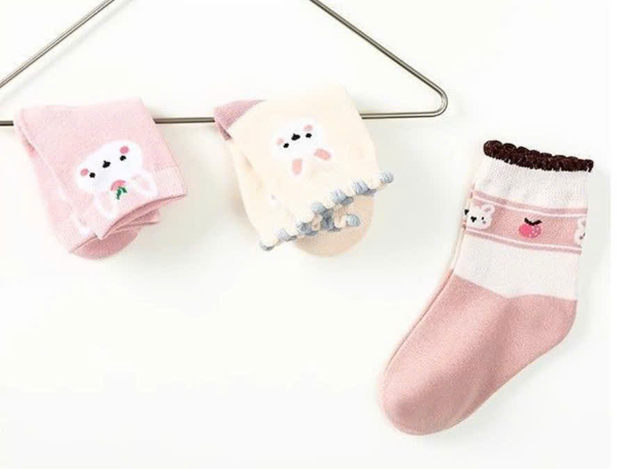 SET 5 ĐÔI TẤT VỚ 35 DỄ THƯƠNG TỪ 1-12 TUỔI DÀNH CHO BÉ GÁI