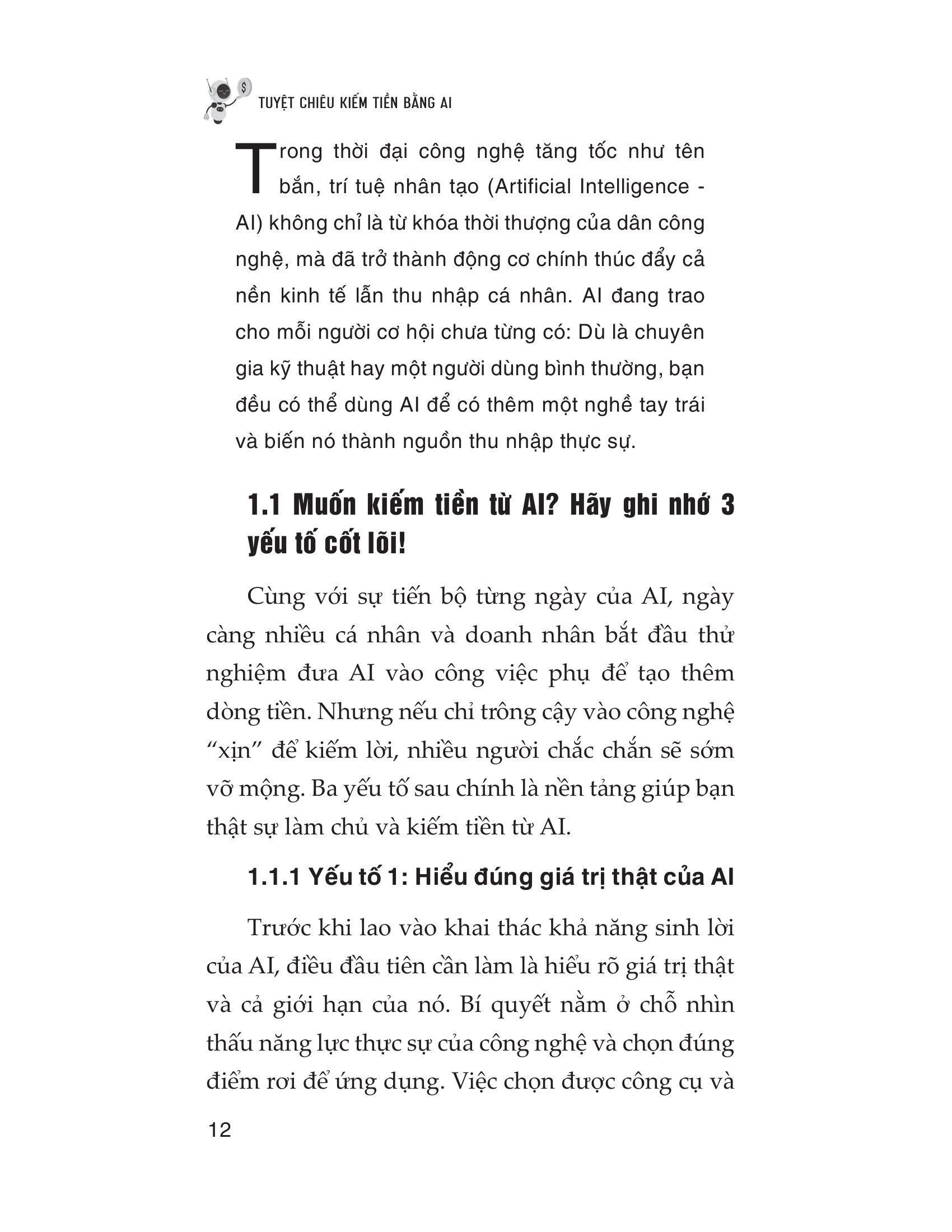 Sách - Tuyệt Chiêu Kiếm Tiền Bằng AI