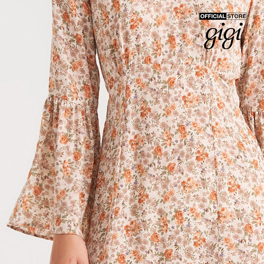 GIGI - Đầm midi tay dài xẻ tà thời trang G2102D211130