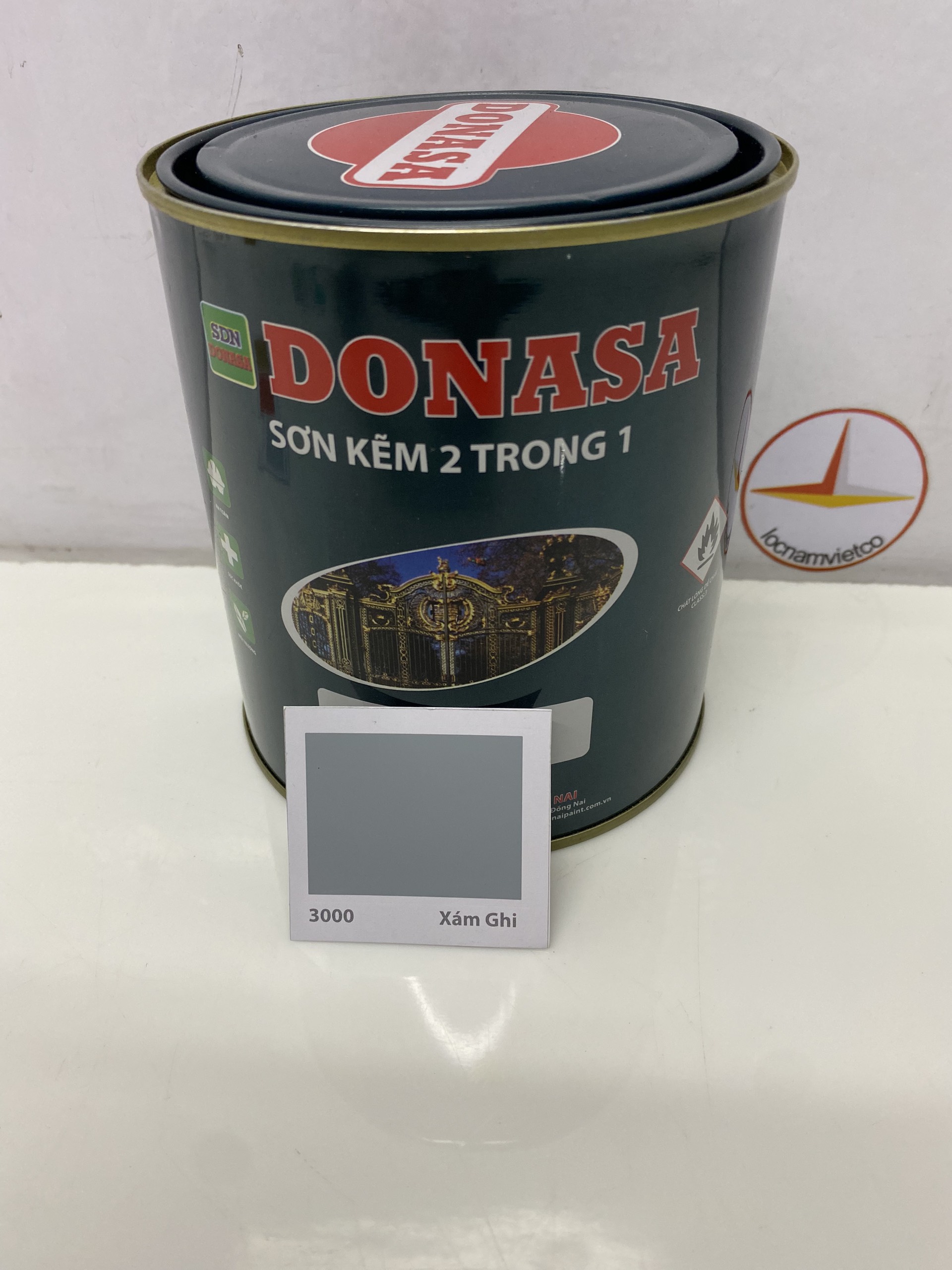 Sơn Sắt Kẽm Donasa 2 trong 1 màu DAF 3000 Xám ghi _3L