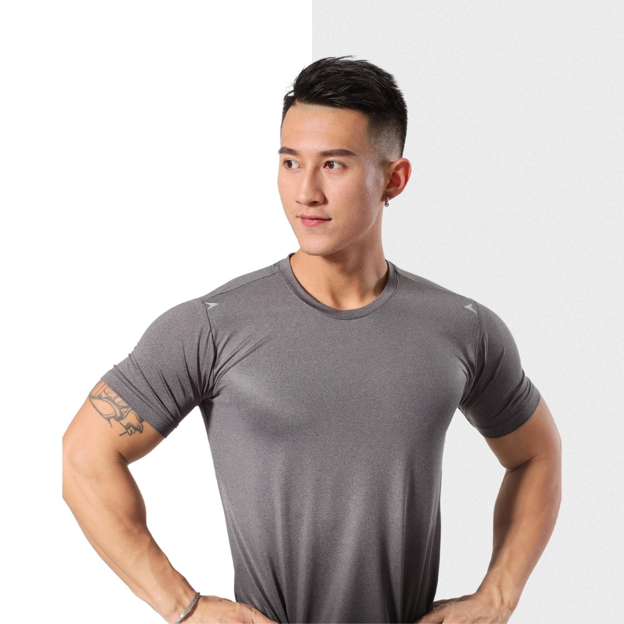 Áo Thun Nam Thể Thao Chạy Bộ Tập Gym Body Fit Nhiều Màu Vải Mát Thấm Hút Mau Khô Siêu Mát Tôn Dáng Mùa Hè Sale T6