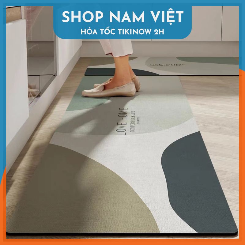 Thảm Nhà Bếp Siêu Thấm Dễ Dàng Vệ Sinh, Thảm Silicon 4 Lớp Navivu - Love Home - 4570Cm