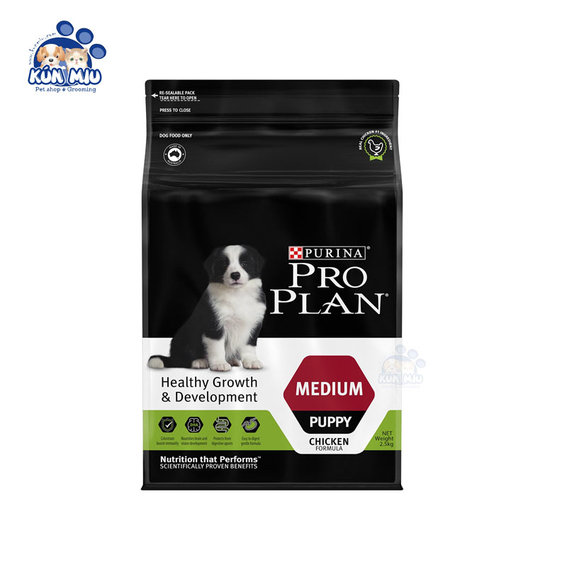 Thức Ăn Cho Chó Con Vóc trung bình Purina ProPlan Medium Puppy 2.5kg