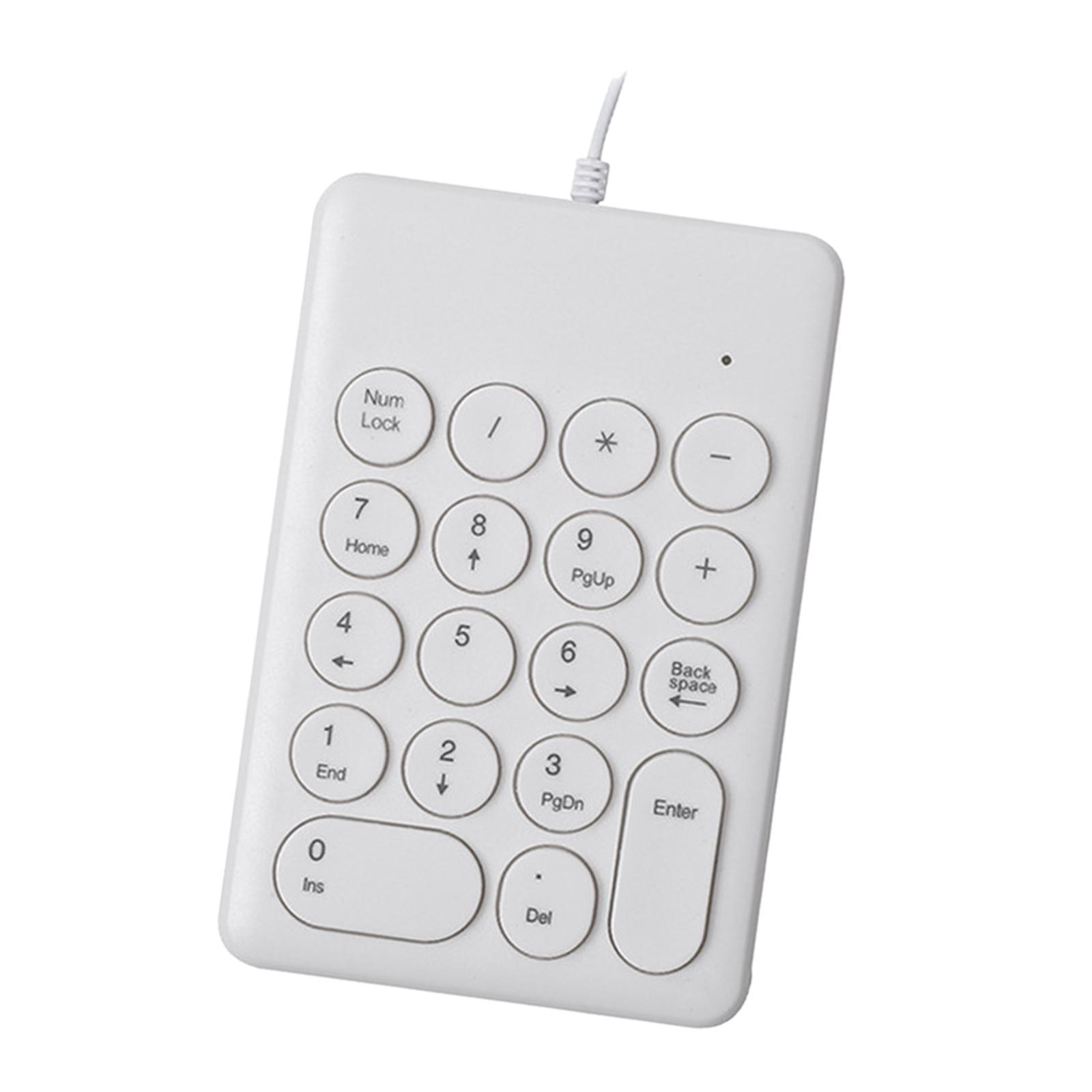 Portable Number Keyboard for Laptop Computers White