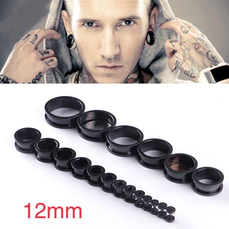 Khuyên tai 12mm mầu đen