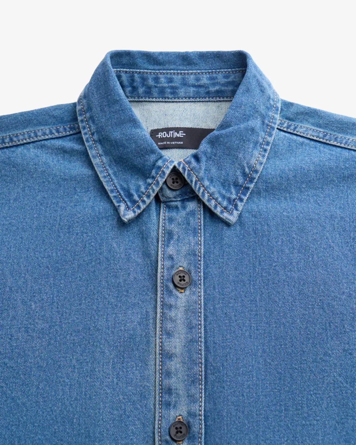 Áo denim nam. Fitted - ROUTINE 10F25DSH002