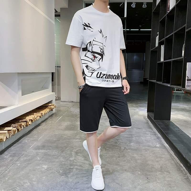 Bộ set thể thao naruto nam nữ vải thun lạnh mềm mịn 4 màu y hình