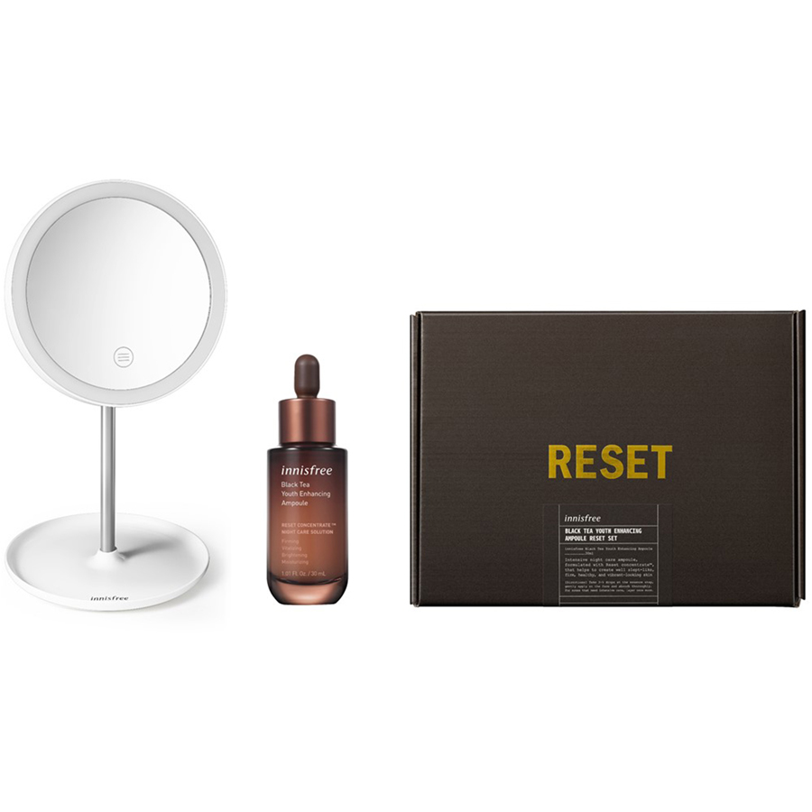 Bộ Dưỡng Da Trà Đen Innisfree Black Tea Youth Enhancing Ampoule Reset Set - 131173324 - [Tặng Gương Led]