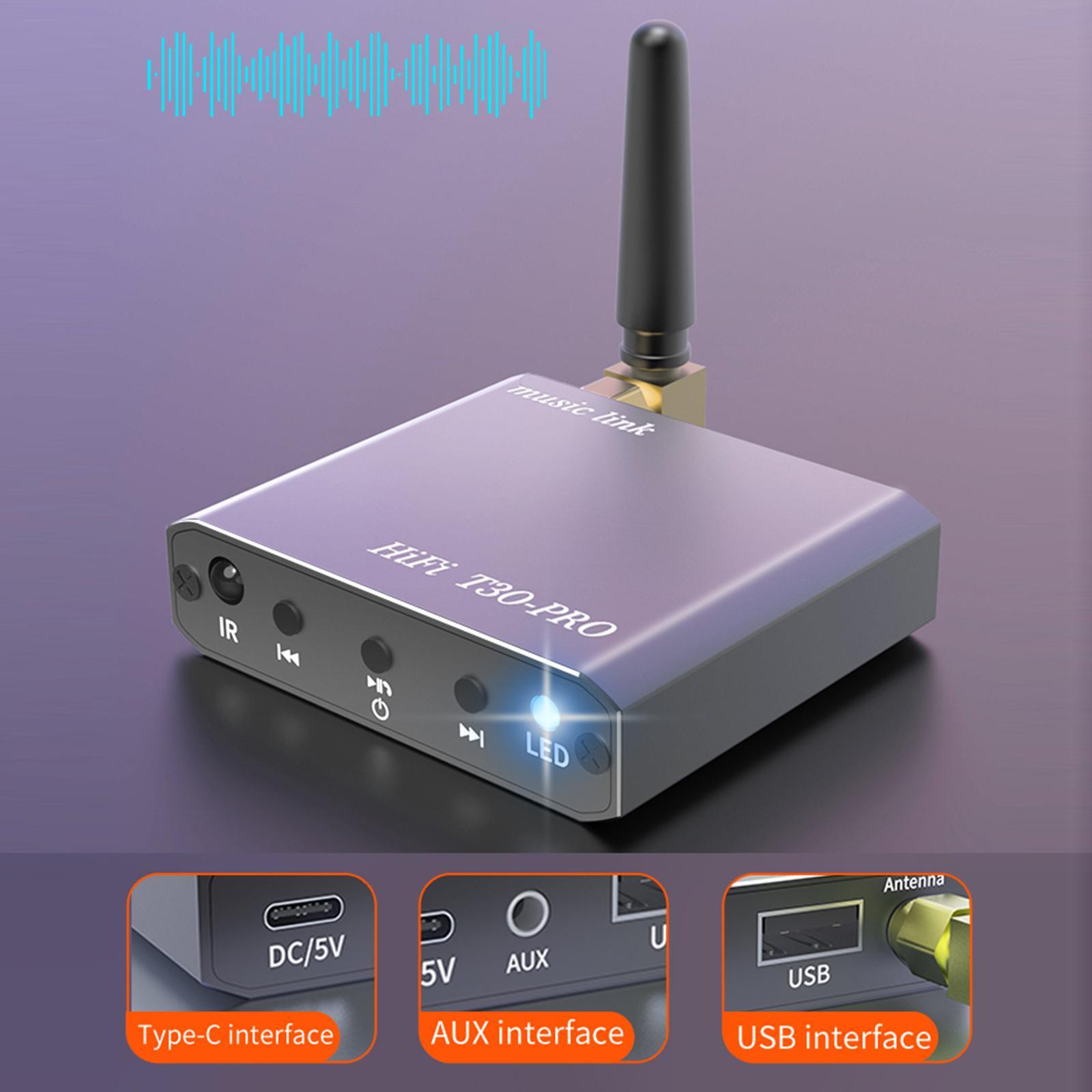 5.2 Receiver for Car, AUX Adapter, Music Receiver for Home Stereo/Wired Headphones/Hands Free Call