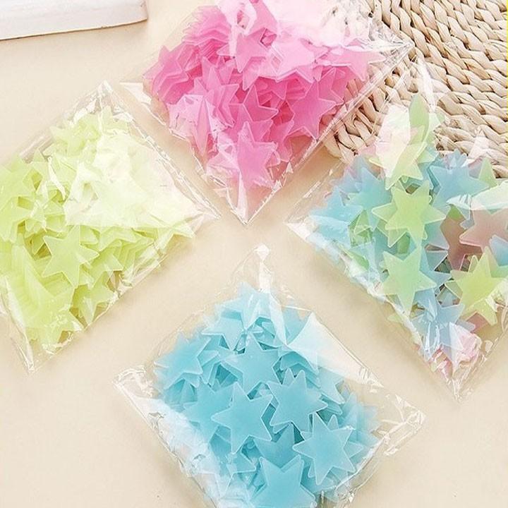 Gói 100 Sao Dạ Quang Dán Tường- Kèm miếng dán