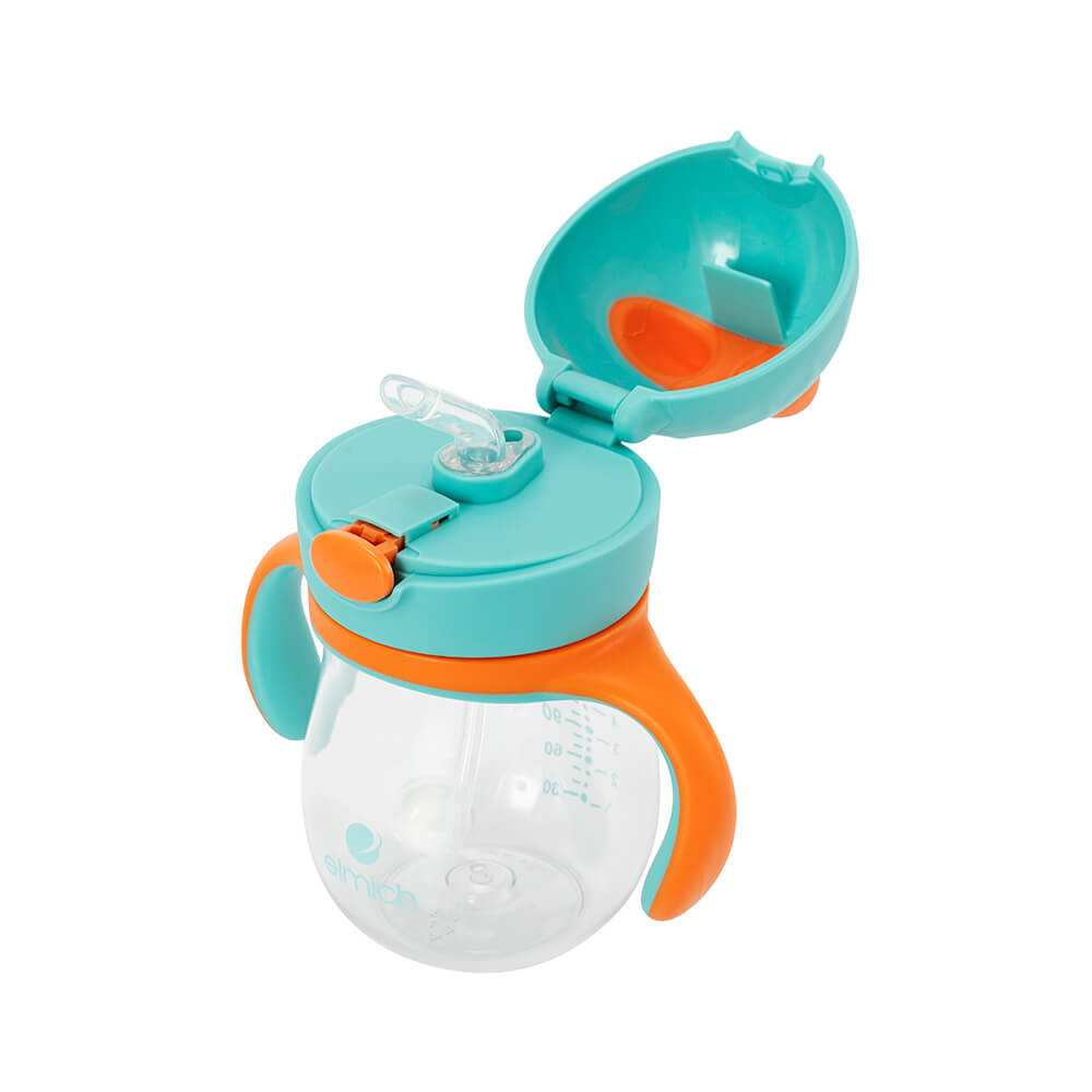 Bình tập uống nước trẻ em Elmich BabyCare 240ml - 450ml, Hàng chính hãng, nhựa Tritan, ống hút lọc cặn-JoyMall