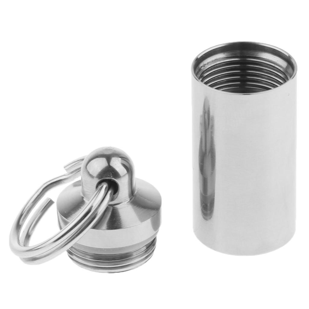 Waterproof Titanium Pocket Pill Box Capsule Tablet Bottle Holder Organizer Case Outdoor Travel