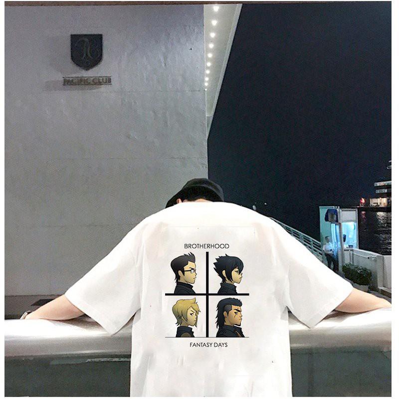 Áo thun unisex form rộng họa tiết hoạt hình phong cách Nhật Bản vải dày mịn 2020T2448