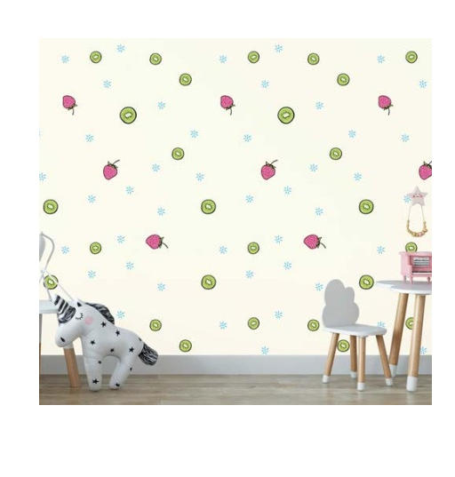 Combo 10 mét giấy dán tường, decal dán tường trang trí nhà cửa KIWI VÀNG khổ 45cm