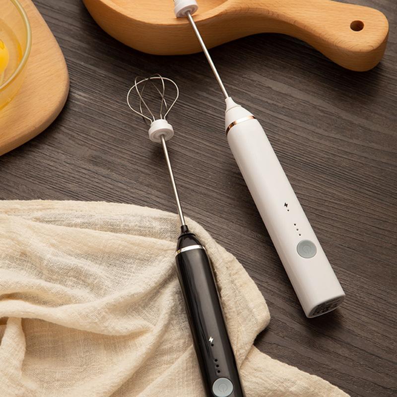 Điện Đánh USB Sạc 3 Tốc Độ Điều Chỉnh Nấu Ăn Nhà Bếp Dụng Cụ Bubbler Trứng Sốt Kem Que Khuấy Nhỏ Bọt Sữa