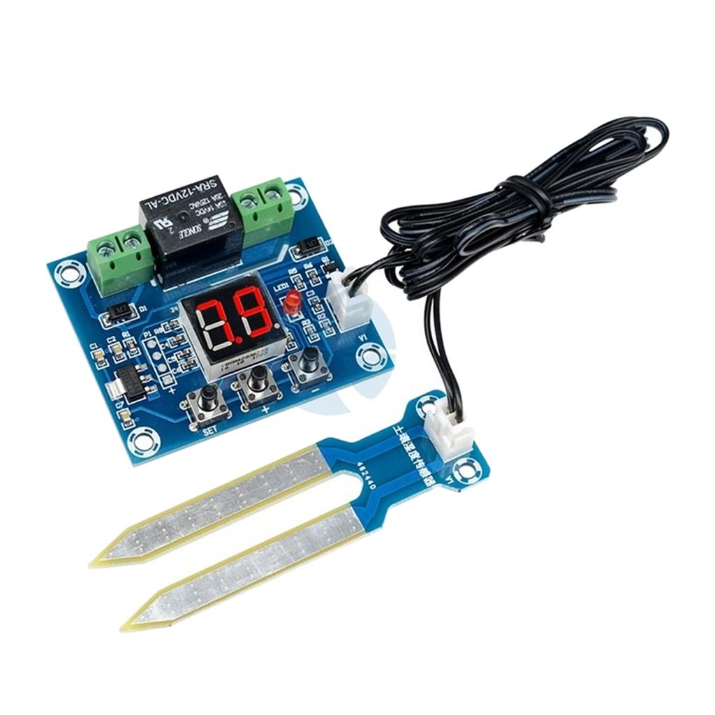 DC 12V Tưới Cây Tự Động Cảm Biến Độ Ẩm Đất Điều Khiển Module Relay