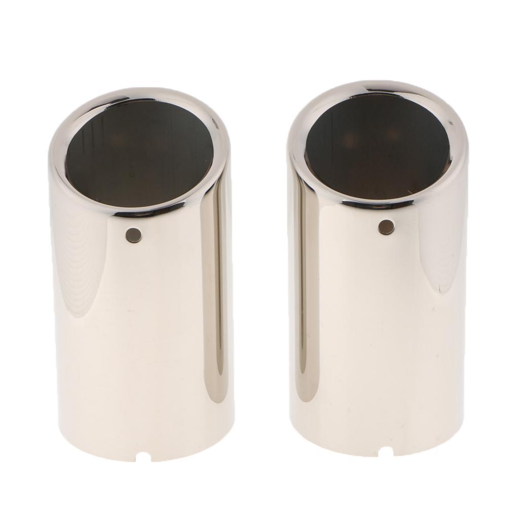 Pair Car Exhaust Muffler Tail Pipe Tip For Volkswagen Golf New Bora Silver