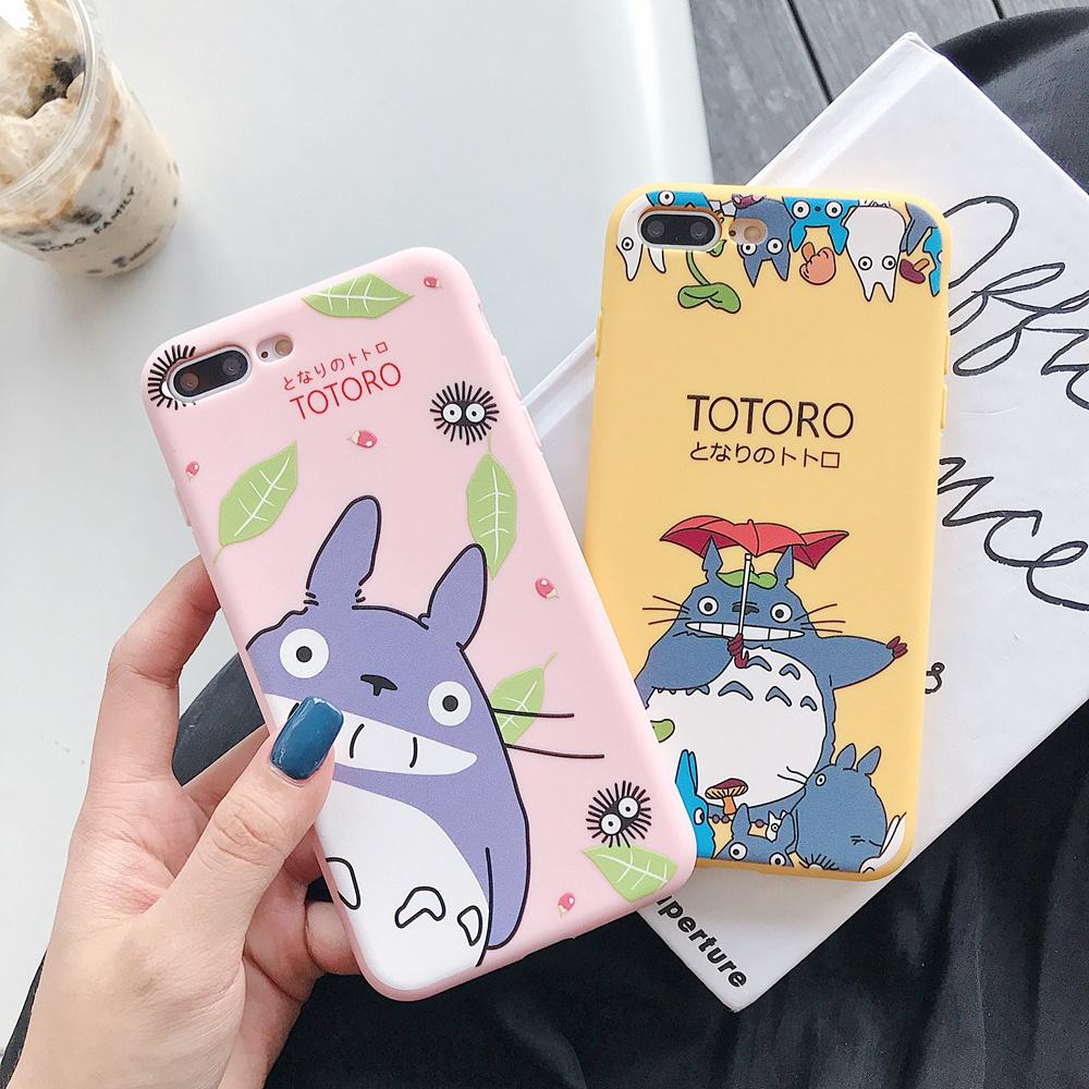 Case IPhone 11 7plus 8plus 12Pro Max X Xs Max XR 12 12pro 6 6s 6plus 6Splus Fashion Totoro Phone Case Cartoon AirBag Anti-knock Transparent Soft Phone Case