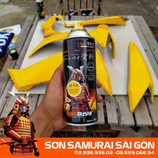 Sơn SAMURAI KUROBUSHI 36/108 MÀU VÀNG CRÔM chính hãng - Sơn phun xe máy SAMURAI SÀI GÒN