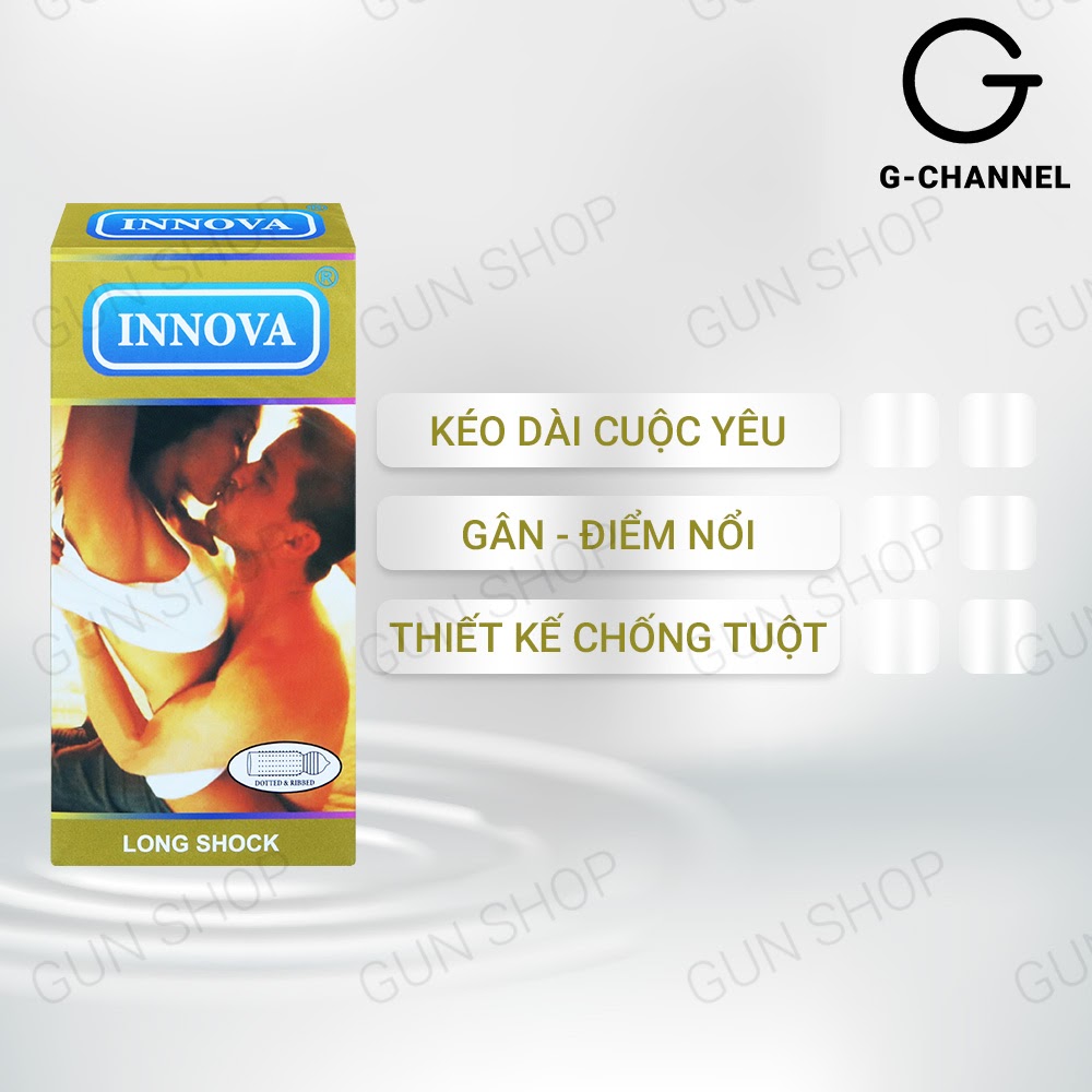 Bao cao su Innova Vàng - Kéo dài thời gian kèm 1 chiếc BCS Gun Super Thin