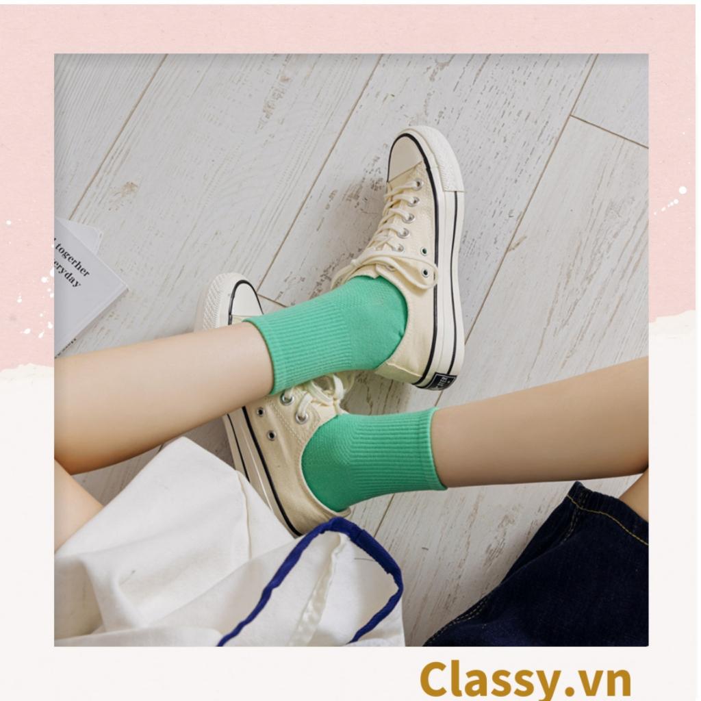 Tất cổ cao Classy,  vớ cổ cao màu trơn, có bo chun phần cổ, siêu êm chân G1471