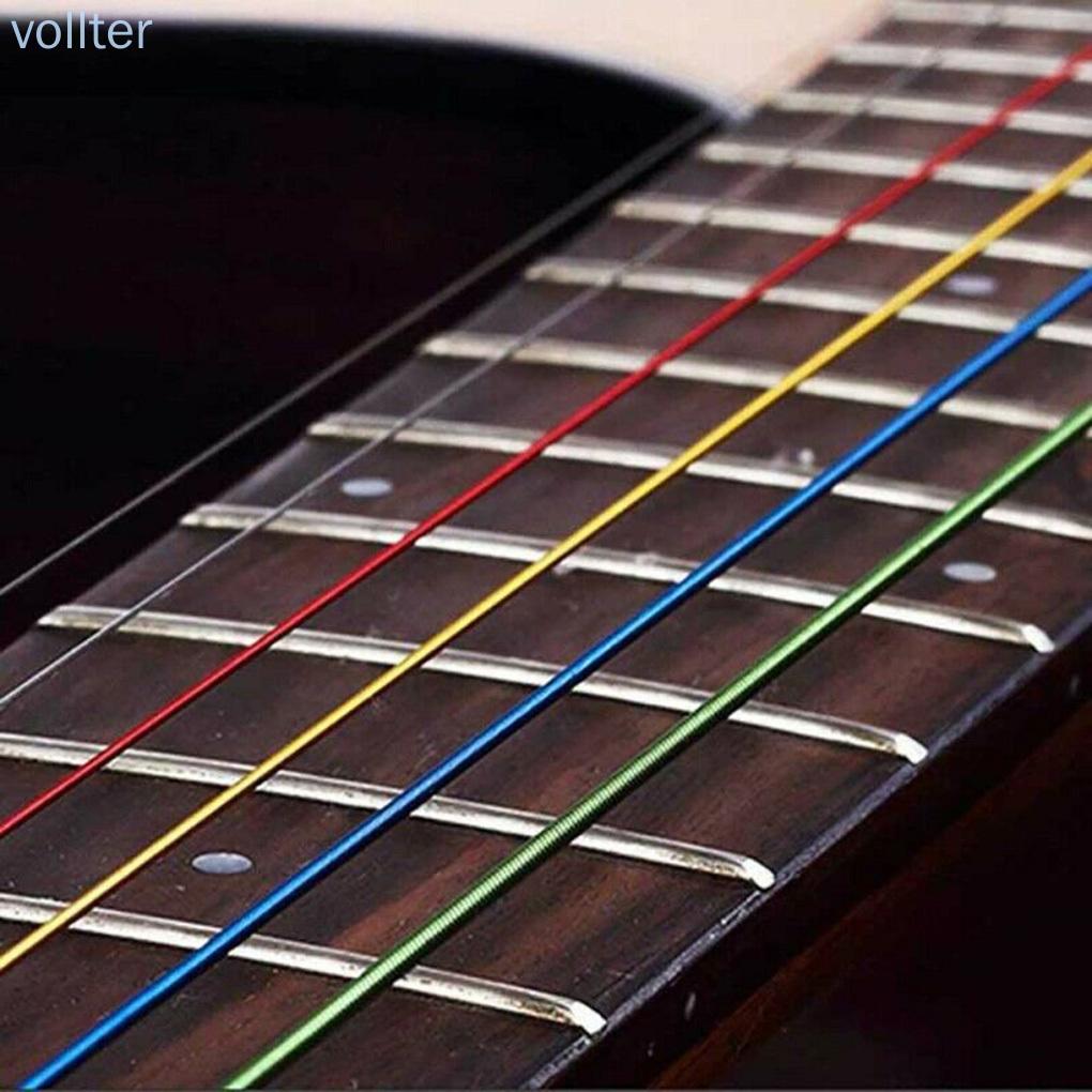 VOLL 6PCS Acoustic Guitar Strings Set Colorful Guitar Strings E-A for Acoustic Folk Classic Guitar