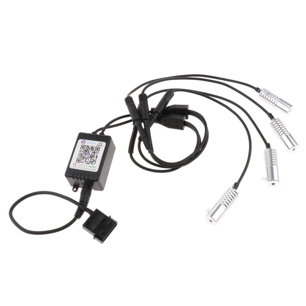 1 to 4 Computer RGB LED Light Strip Splitter Hub Module for Cell Phone APP Bluetooth Control DC2.1 Connector & 4Pin Power Supply 12V