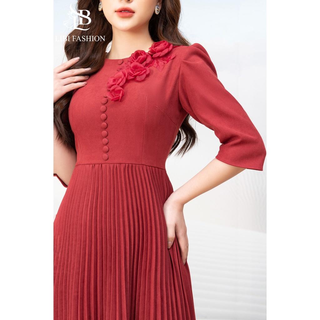 Váy Hoa Vai Cổ tròn ️️FRESHIP️️ váy đầm xu thế mới phong cách nhẹ nhàng phù hợp công sở dự tiệc