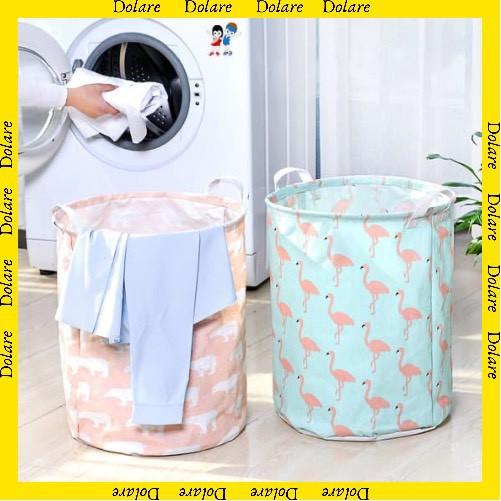 Giỏ Đựng Đồ Cỡ Lớn, Bằng Vải Cotton, Gấp Được, Dùng Đựng Đồ Giặt Ủi, Đồ Chơi Trẻ Em Không Thấm Nước