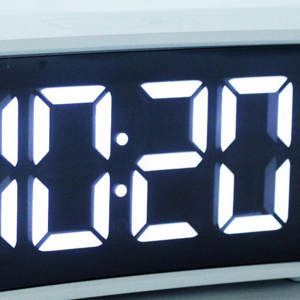 Multifunctional Arc-shaped LED Screen Electronic Digital Alarm Clock White