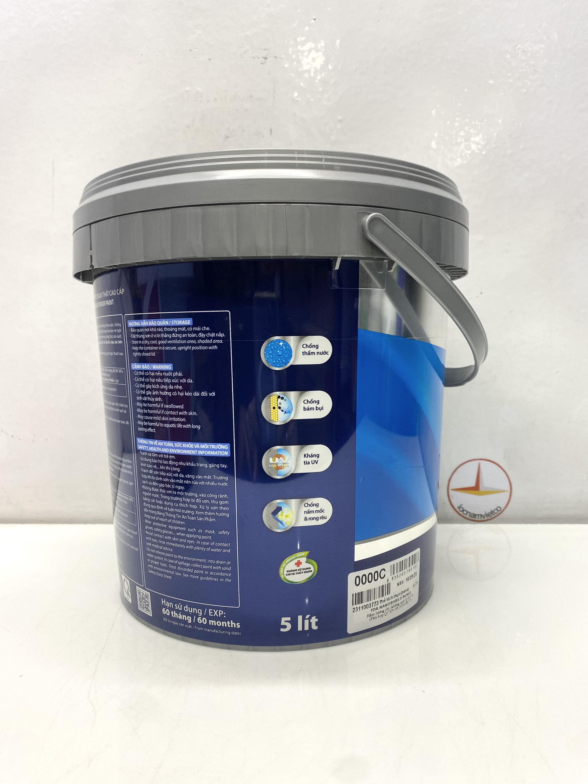 Sơn nước cao cấp Toa Nanoshield ngoại thất màu xanh 8274 _ 5L