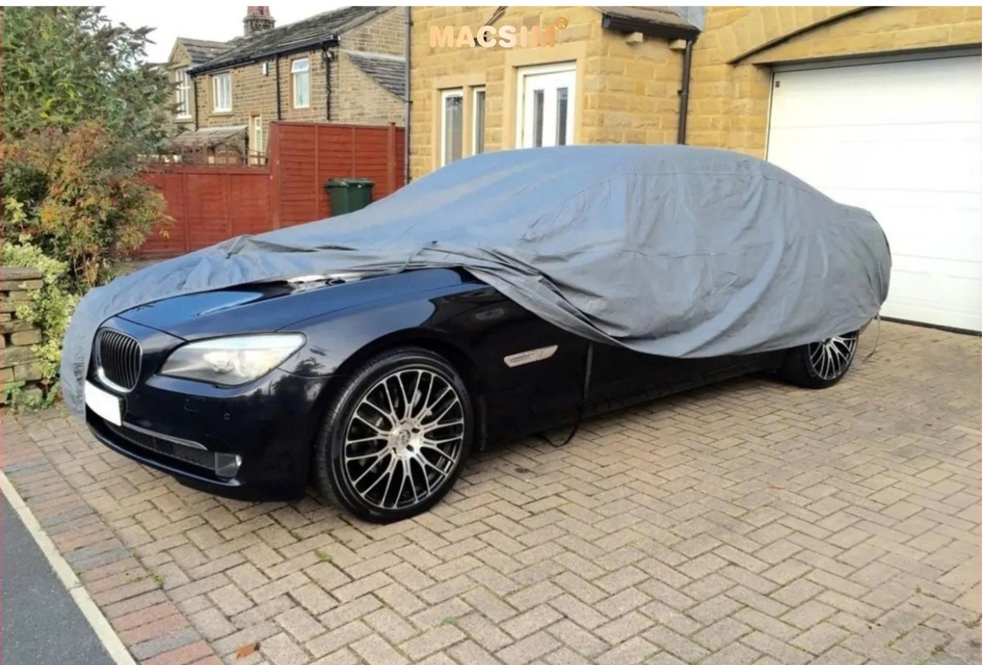 Bạt phủ ô tô chất liệu vải không dệt 3 lớp cao cấp thương hiệu MACSIM cho xe ô tô Huyndai accent- màu ghi