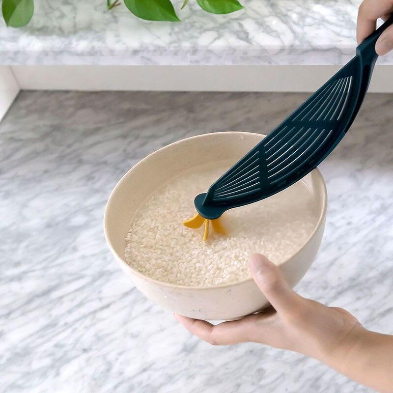 Kitchen Creative Washing Tool Multi-Function Rice Washing Spoon Washing Rice Sieve Not Hurt Hand Household Sink Food Drain Rack