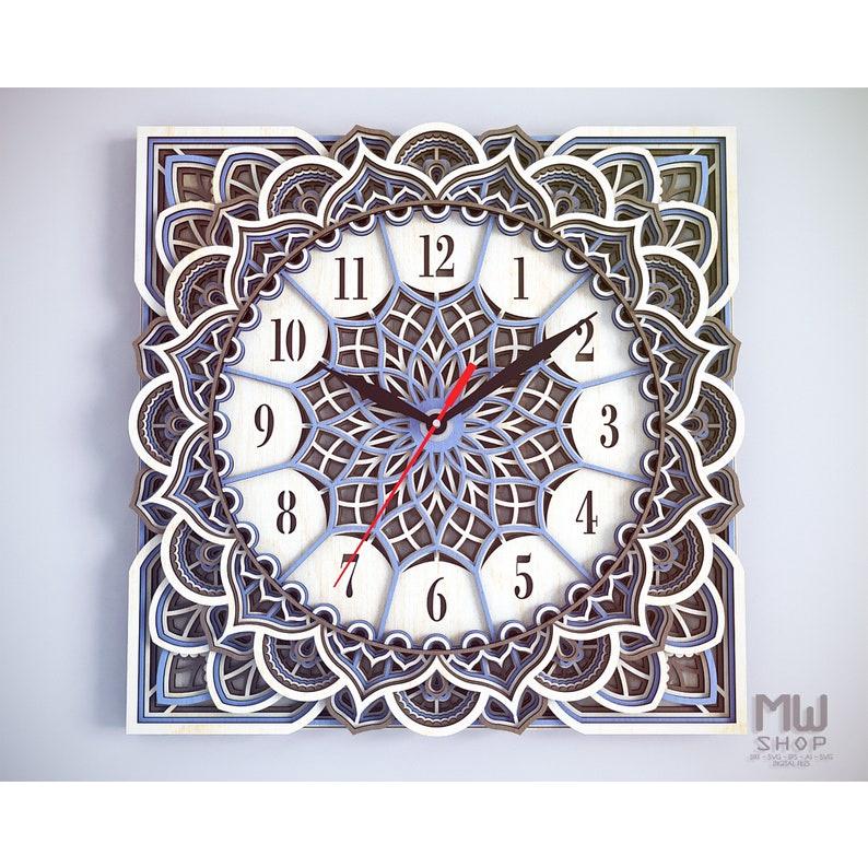 Đồng hồ trang trí kiểu mandala mẫu 12