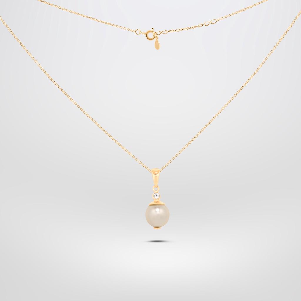 Mặt Dây Danny Jewelry Bạc 925 Ngọc Ốc Đính Đá CZ Xi Rhodium/Vàng hồng MD023