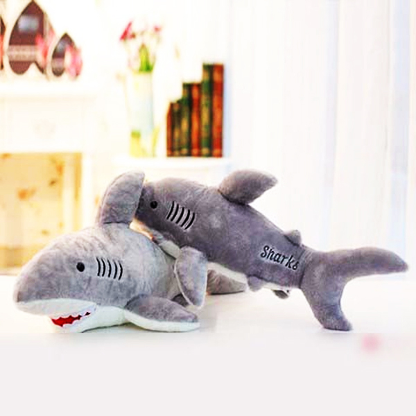 Gấu Bông Cá Mập Sharks Gb104 (Tặng 1 Móc Khóa Dây Da Pu Đính Đá Lấp Lánh)