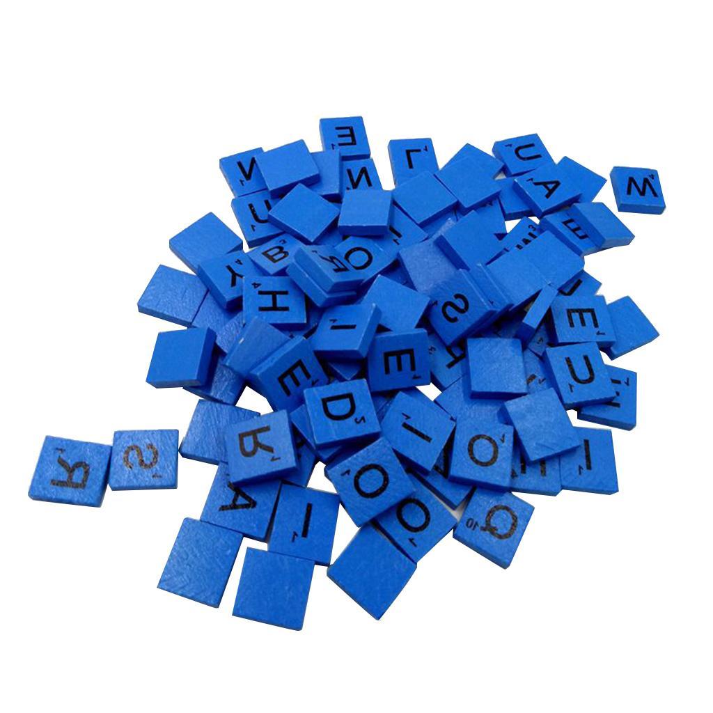 New Wooden Puzzle Tiles Letters 100 Set of Alphabet Board Game Pieces Scrapbooking Craft DIY