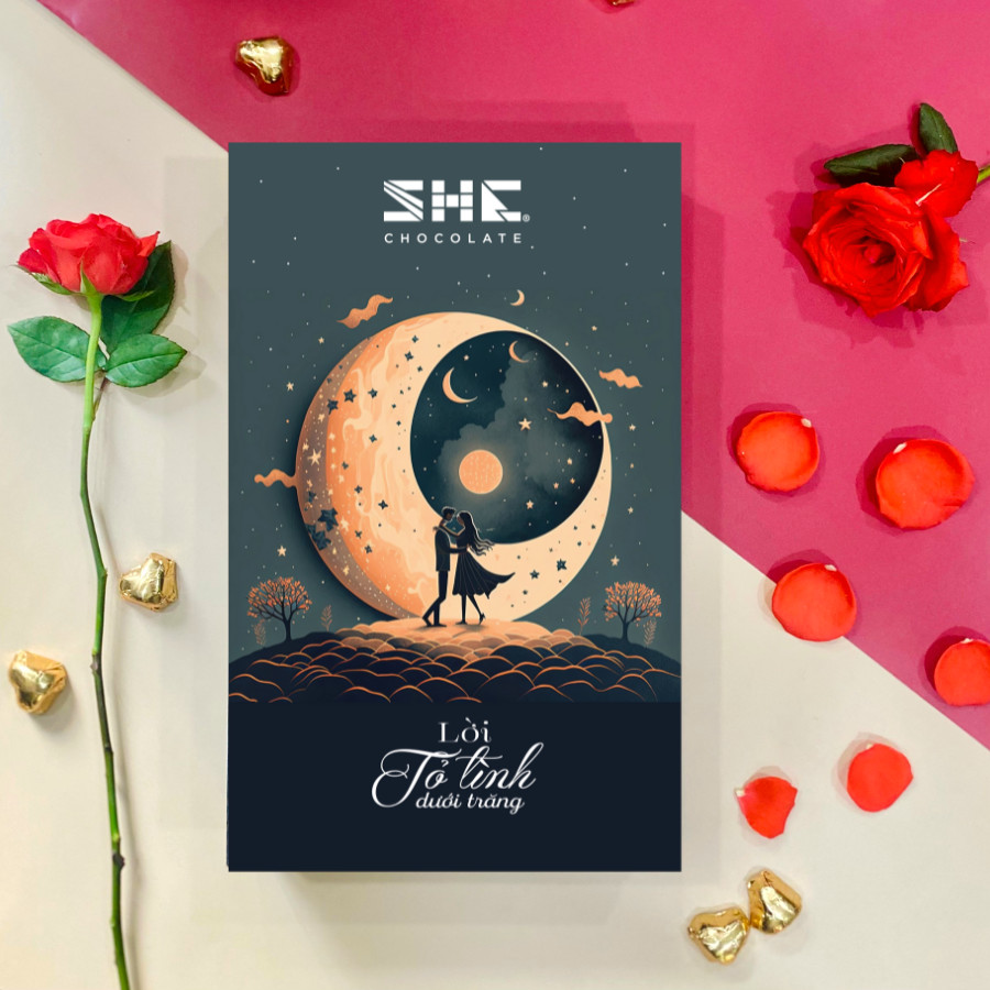 [ SET QUÀ VALENTINE 2024 ] Bộ quà tặng tình yêu Lời Tỏa Tình Dưới Trăng - SHE Chocolate (5 món)