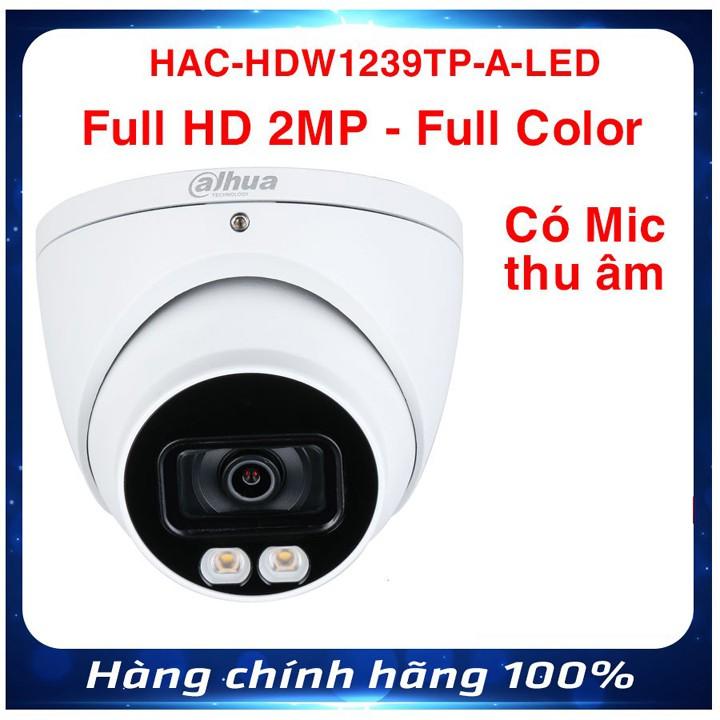 Camera dome HDCVI 2MP FullColor tích hợp mic DAHUA DH-HAC-HDW1239TP-A-LED - chính hãng DSS Việt Nam