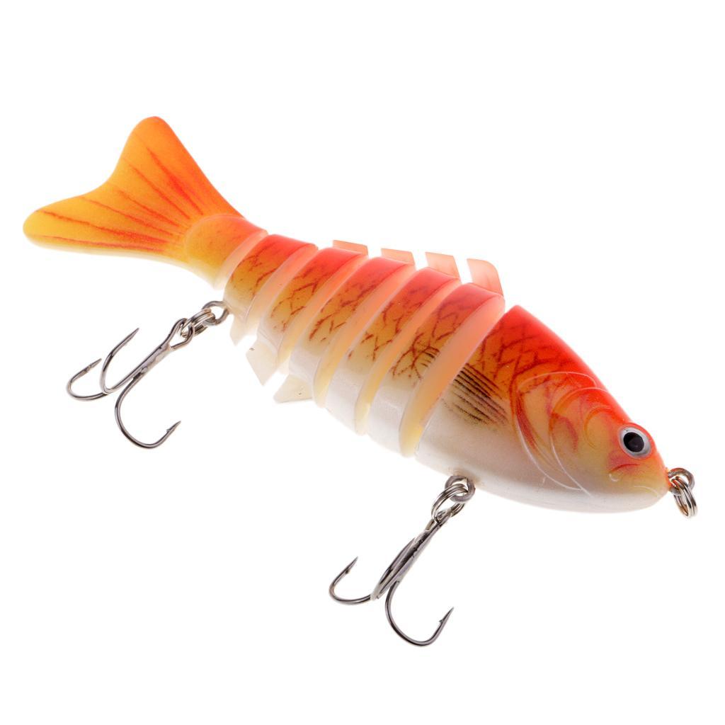 Multi Sections 7 Segments Fishing Lure Treble Hook 3D Eyes Hard Baits