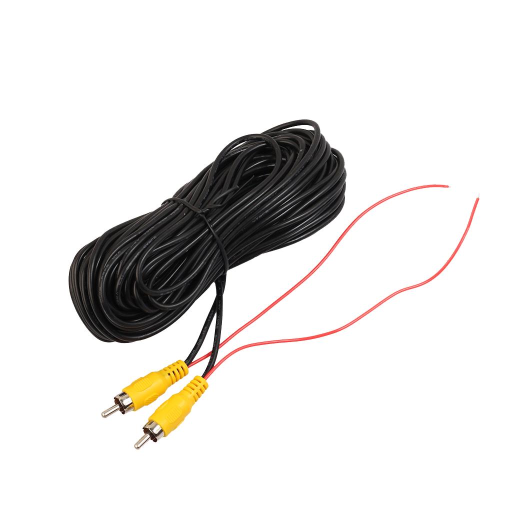 2X Car Reverse Rear View Parking Camera Video Cable With Detection Wire 20ft